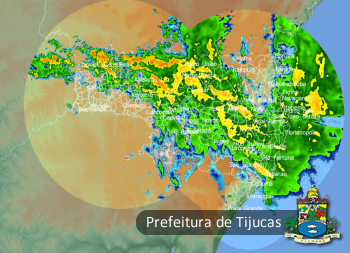  Mosaico dos radares meteorológicos de Santa Catarina. Atualizado às 12h00 (horário local).